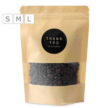 Craft brown coffee beans plastic bag